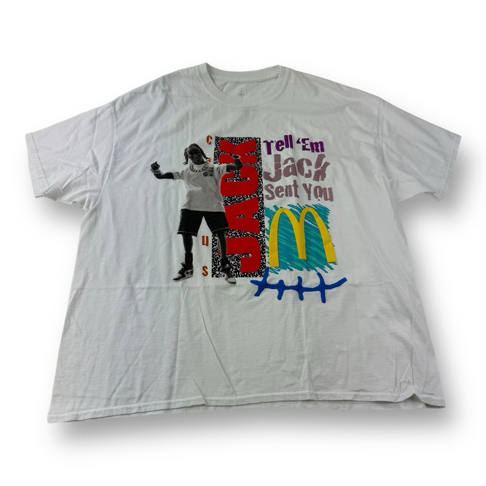 Cactus‎ Jack x McDonald's Men's 2XL White "Tell 'Em Jack Sent You" Graphic Tee